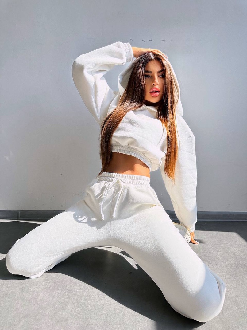 Базовий костюм на флісі з об'ємними капюшоном | PUSHKA SHOP