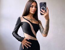 Сукня міді  із вставками сітки  | PUSHKA SHOP