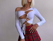 Комплект: топ + спідниця в клітинку   Комплект: топ + спідниця в клітинку   | PUSHKA SHOP