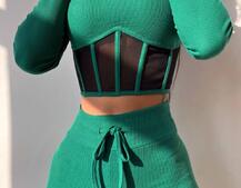 Трикотажний комплект: корсетний топ + легінси | PUSHKA SHOP