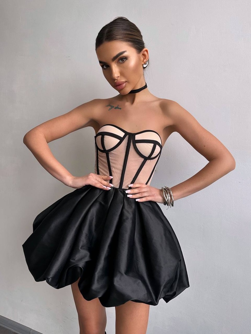 Комплект : корсет з чашечками+ спідниця балон Комплект : корсет з чашечками+ спідниця балон | PUSHKA SHOP