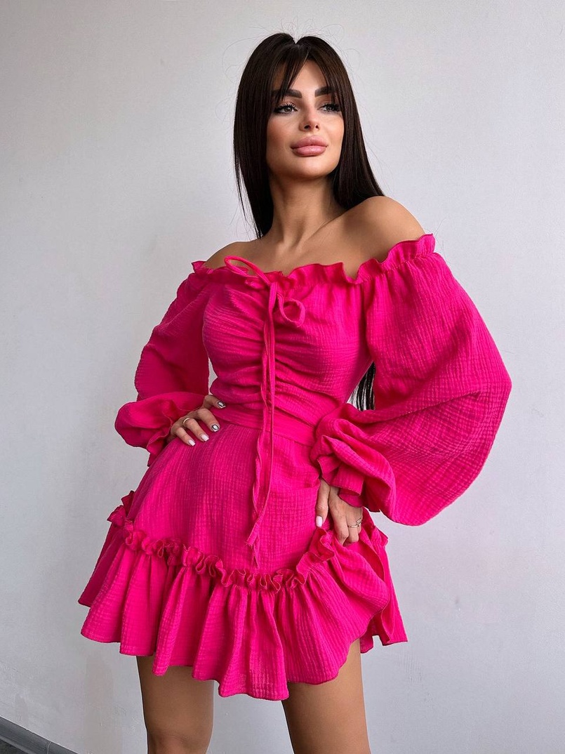 Муслінова сукня з рюшами   | PUSHKA SHOP