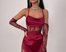 Комплект: корсет+ рукавички + спідниця максі | PUSHKA SHOP