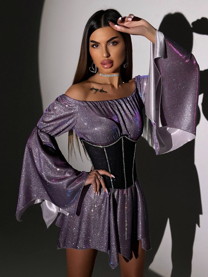 Сяючий комплект: сукня + корсет   | PUSHKA SHOP