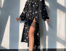 Сукня міді з квітковим принтом  | PUSHKA SHOP