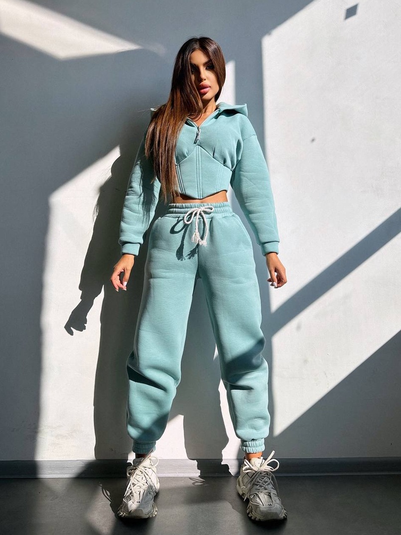 Комплект на флісі : худі з елементами корсету + штани  Комплект на флісі : худі з елементами корсету + штани  | PUSHKA SHOP