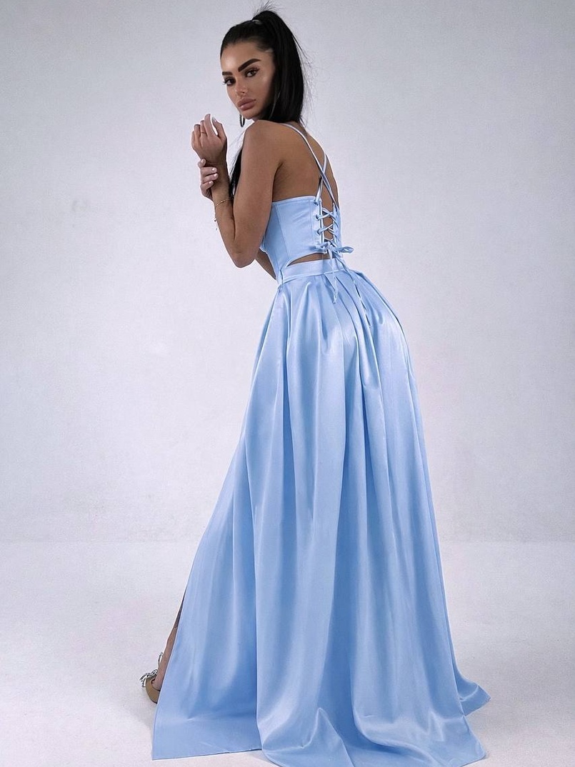 Атласний комплект: корсет + спідниця максі  | PUSHKA SHOP