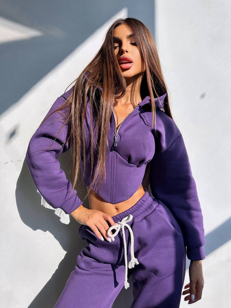 Комплект на флісі : худі з елементами корсету + штани Комплект на флісі : худі з елементами корсету + штани | PUSHKA SHOP