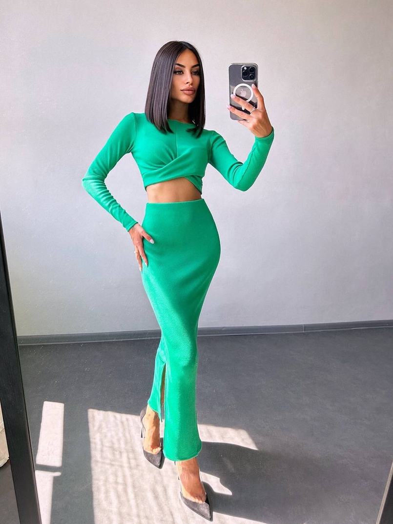 Комплект: топ + спідниця с розрізами Комплект: топ + спідниця с розрізами | PUSHKA SHOP