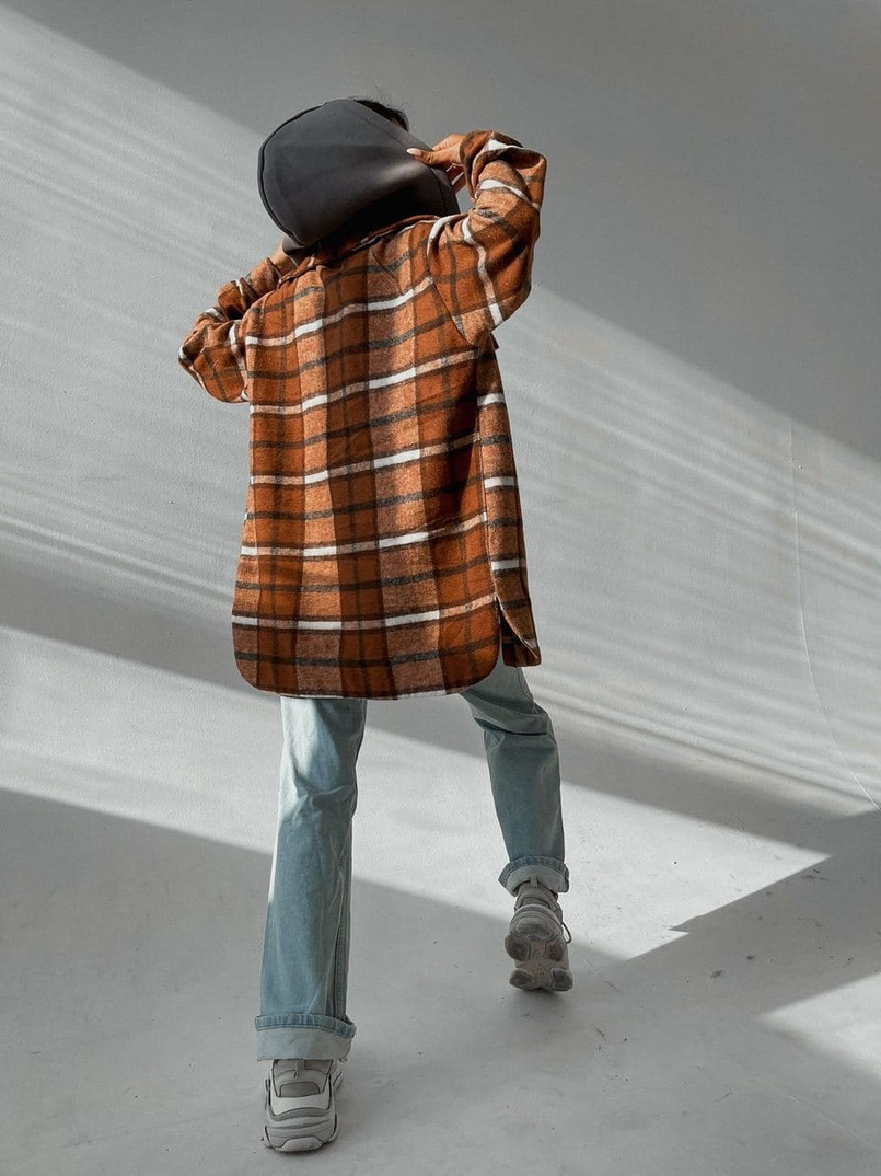 Кашемировая рубашка в клетку с капюшоном  Кашемировая рубашка в клетку с капюшоном  | PUSHKA SHOP