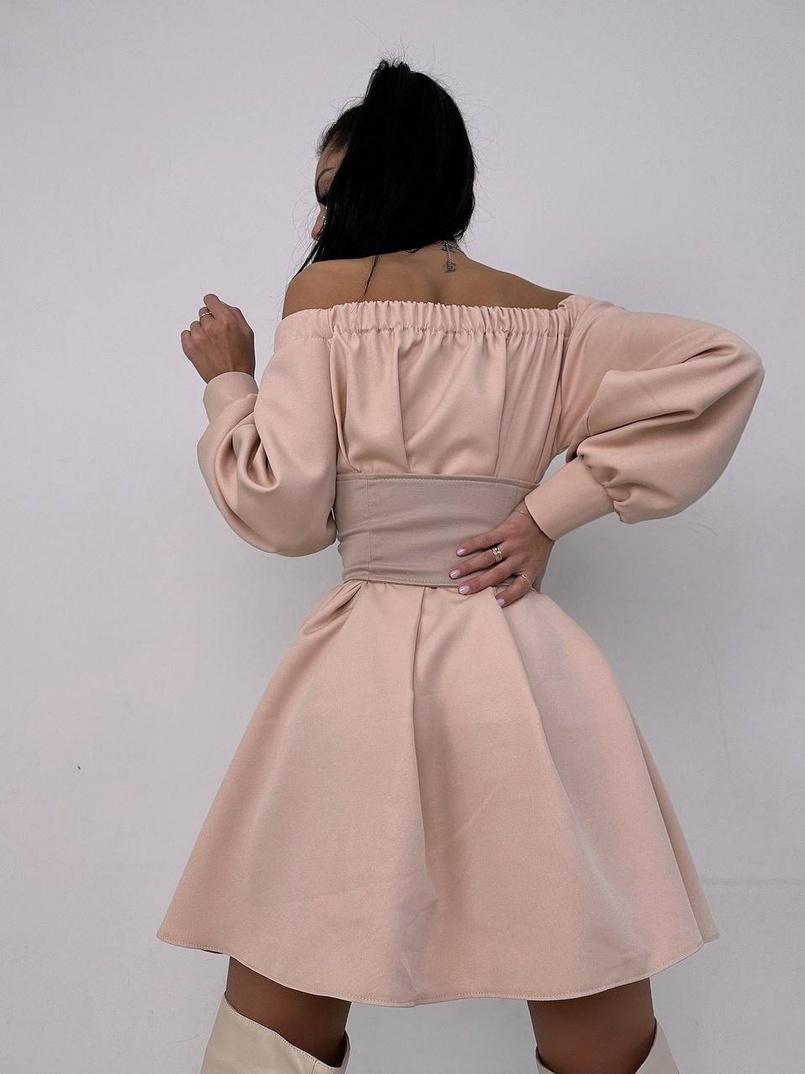 Приталена сорочка на плічках+  мереживний корсет | PUSHKA SHOP