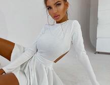 Приталенное трикотажное платье с открытой спинкой  | PUSHKA SHOP