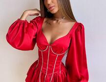 Комплект: сукня з подвійною спідницею + корсет, декорований стразами Комплект: сукня з подвійною спідницею + корсет, декорований стразами | PUSHKA SHOP