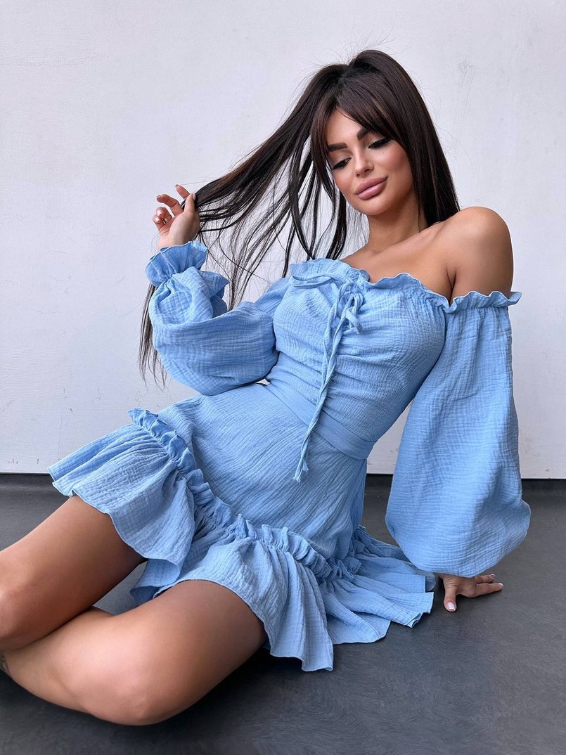 Муслінова сукня з рюшами   Муслінова сукня з рюшами   | PUSHKA SHOP