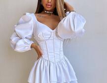 Комплект: сукня з подвійною спідницею + корсет, декорований стразами    | PUSHKA SHOP