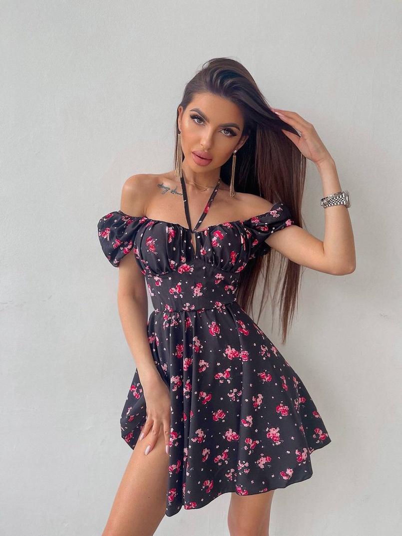 Сукня- міні у квітковий принт Сукня- міні у квітковий принт | PUSHKA SHOP