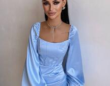 Атласний  комплект: корсет + спідниця з драпіруванням | PUSHKA SHOP