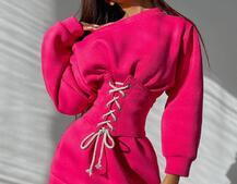 Худи на флисе + корсет на шнуровке  | PUSHKA SHOP