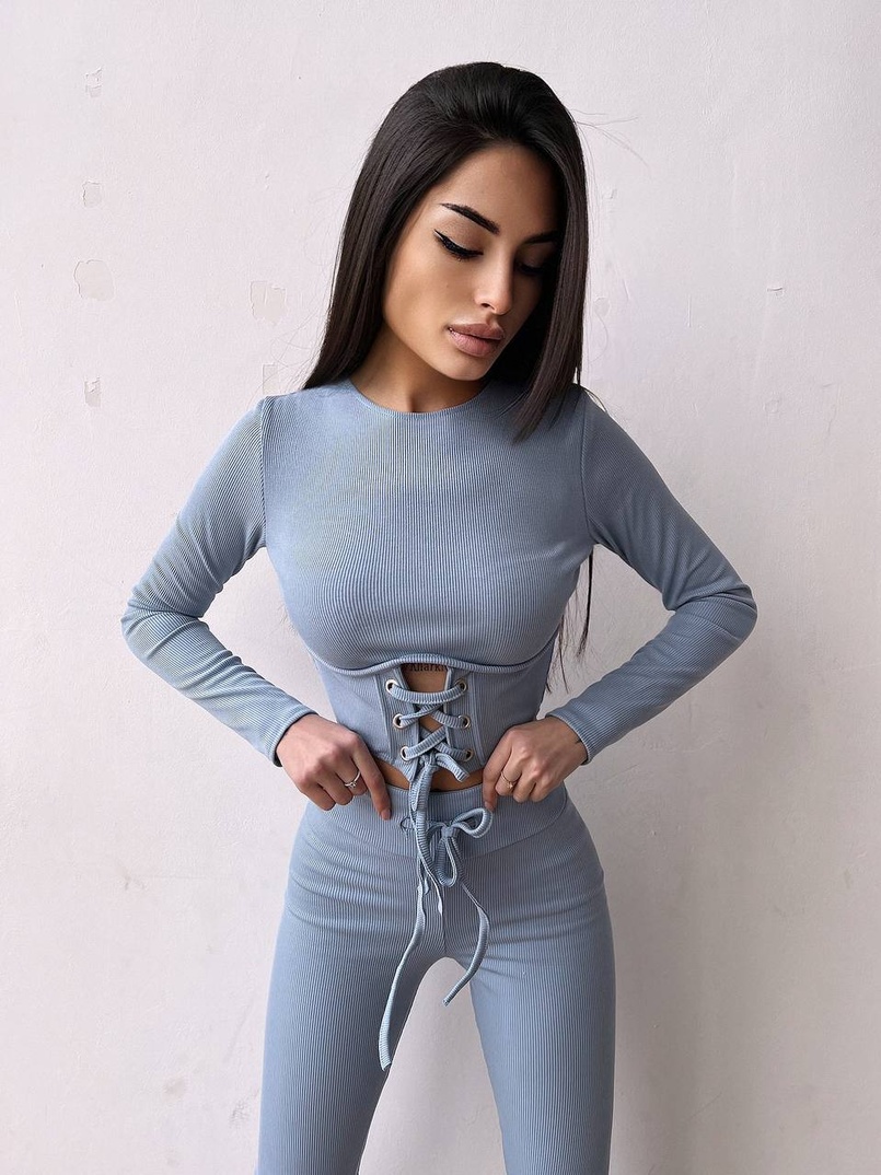 Трикотажний комплект: корсетний топ + легінси | PUSHKA SHOP