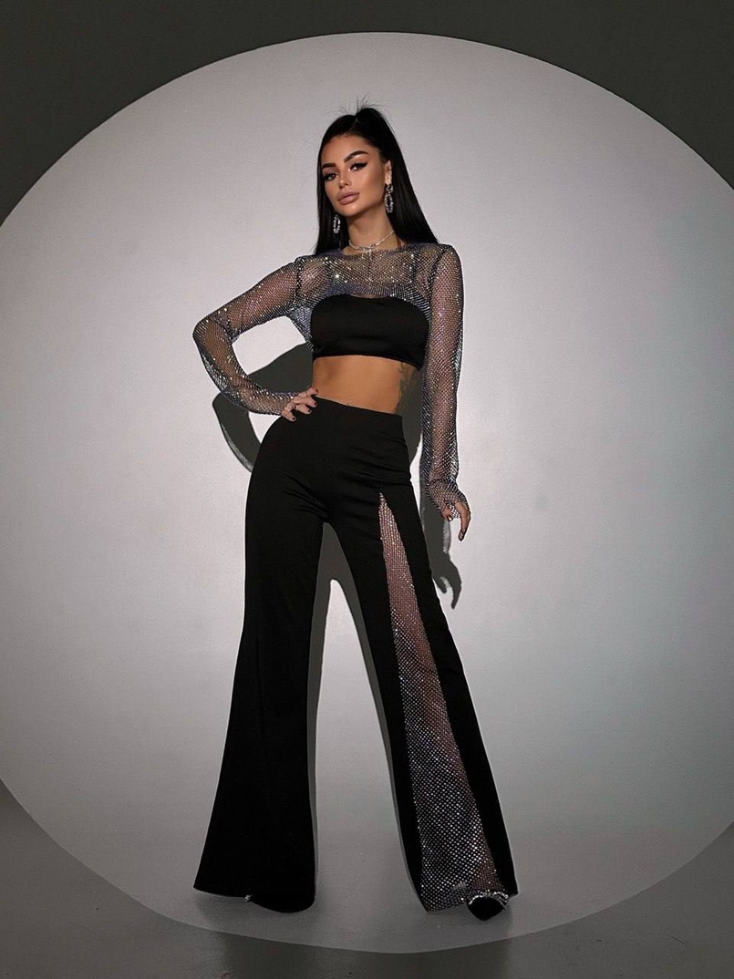 Комплект: сяючий топ + штани | PUSHKA SHOP