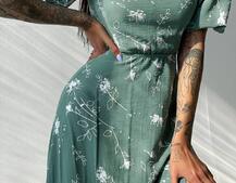 Платье миди со шнуровкой на спинке  Платье миди со шнуровкой на спинке  | PUSHKA SHOP