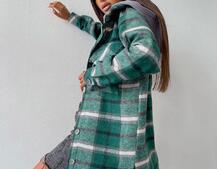 Кашемировая рубашка в клетку с капюшоном  | PUSHKA SHOP