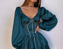 Комплект: сукня з подвійною спідницею + корсет, декорований стразами    | PUSHKA SHOP