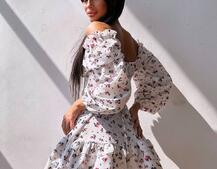 Сукня з квітковим принтом з воланами на ґудзиках Сукня з квітковим принтом з воланами на ґудзиках | PUSHKA SHOP