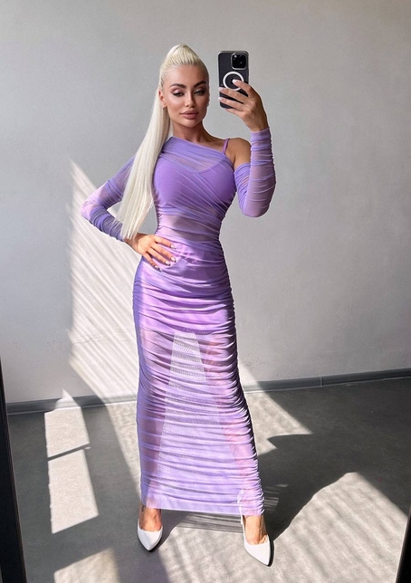 Сукня міді з драпіруванням   | PUSHKA SHOP