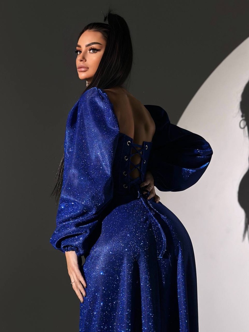 Сяючий комплект: корсет  + спідниця  максі з драпіруванням | PUSHKA SHOP