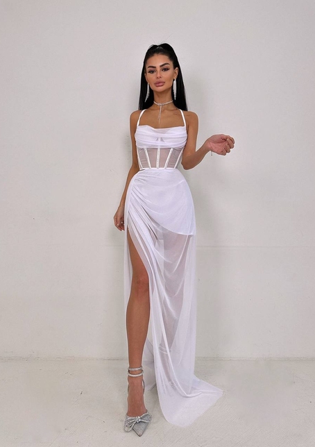 Комплект: корсет декорований стразами + спідниця максі  | PUSHKA SHOP