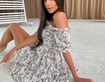 Цветочное платье с пышной юбкой и оборками | PUSHKA SHOP