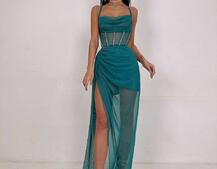 Комплект: корсет декорований стразами + спідниця максі  | PUSHKA SHOP