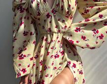 Сукня міді з квітковим принтом  | PUSHKA SHOP