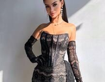 Сукня міні зі шлейфом та рукавичками | PUSHKA SHOP