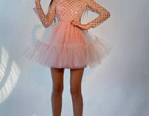 Платье с блестящим верхом и пышной фатиновой юбкой  Платье с блестящим верхом и пышной фатиновой юбкой  | PUSHKA SHOP