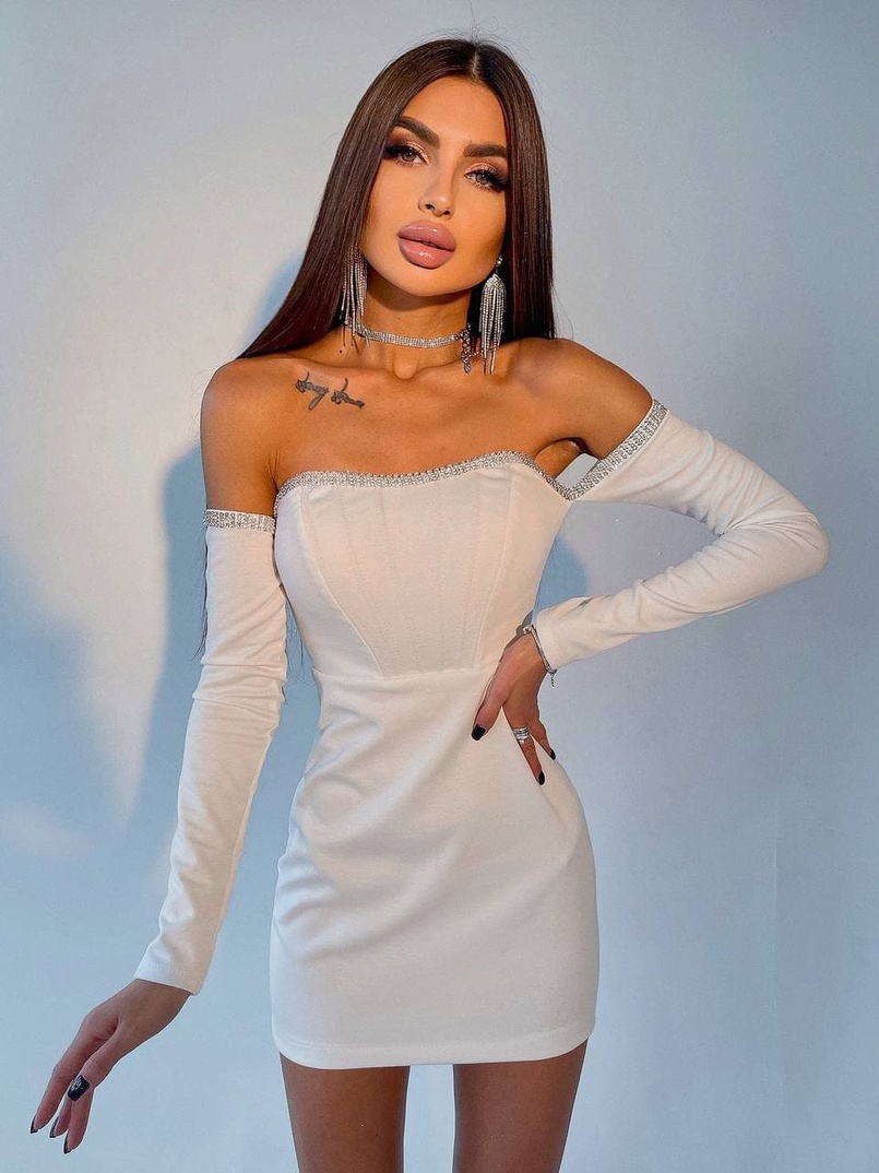 Корсетное платье,декорированное стразами Корсетное платье,декорированное стразами | PUSHKA SHOP