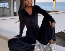 Велюровий комбінезон кльош | PUSHKA SHOP