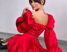 Сукня з воланами на ґудзиках  | PUSHKA SHOP