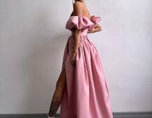 Сукня максі  з розрізом на спідниці та об’ємними рукавами  | PUSHKA SHOP