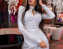 Блестящее облегающее платье с юбкой с запахом   | PUSHKA SHOP