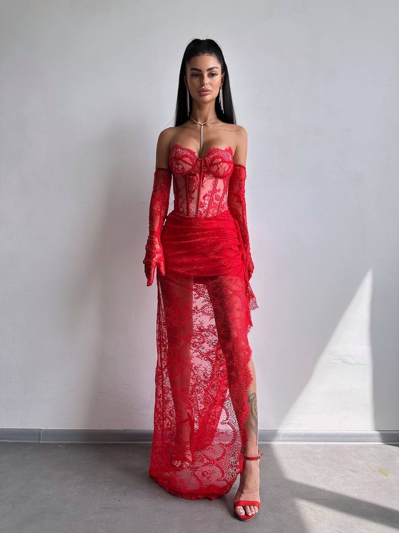 Корсетна сукня максі з рукавичками Корсетна сукня максі з рукавичками | PUSHKA SHOP