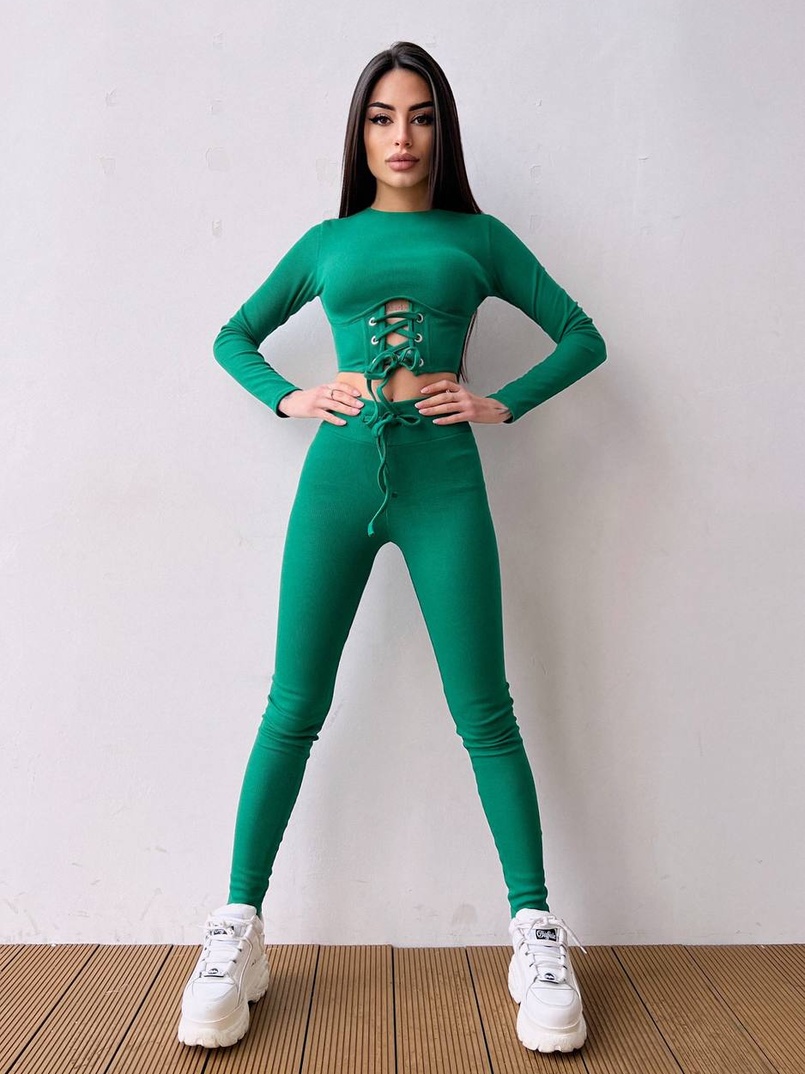 Трикотажний комплект: корсетний топ + легінси | PUSHKA SHOP