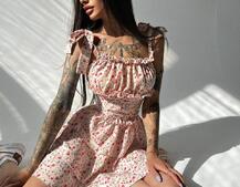 Платье с пышной юбочкой и корсетом | PUSHKA SHOP