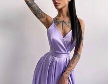 Платье макси с разрезом на юбке и запахом на груди   Платье макси с разрезом на юбке и запахом на груди   | PUSHKA SHOP