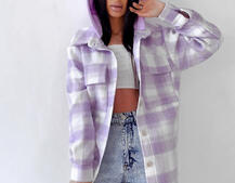 Кашемировая рубашка в клетку с капюшоном Кашемировая рубашка в клетку с капюшоном | PUSHKA SHOP