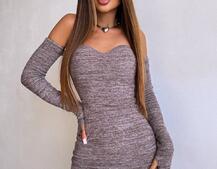 Трикотажна сукня міні з чашечками Трикотажна сукня міні з чашечками | PUSHKA SHOP