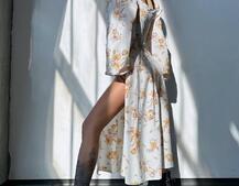 Сукня міді з квітковим принтом  | PUSHKA SHOP