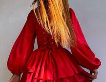 Комплект: сукня з подвійною спідницею + корсет, декорований стразами Комплект: сукня з подвійною спідницею + корсет, декорований стразами | PUSHKA SHOP