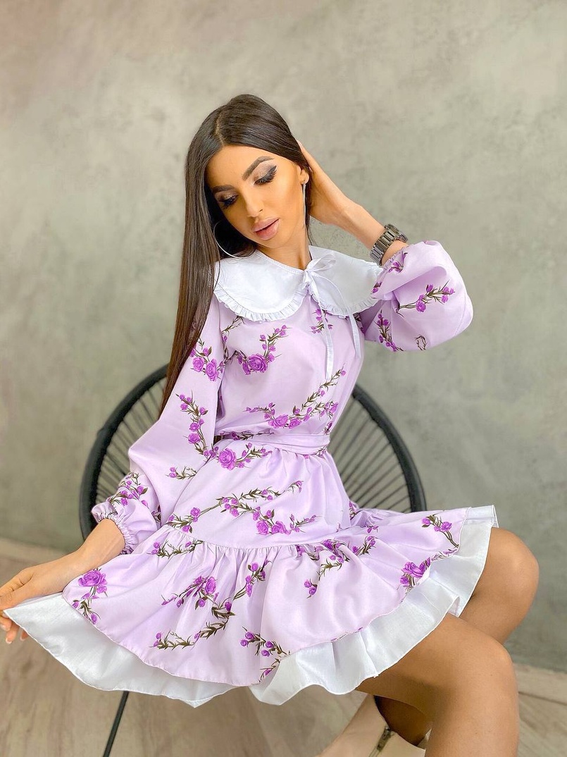 Платье со съёмным воротничком и подъюбником Платье со съёмным воротничком и подъюбником | PUSHKA SHOP